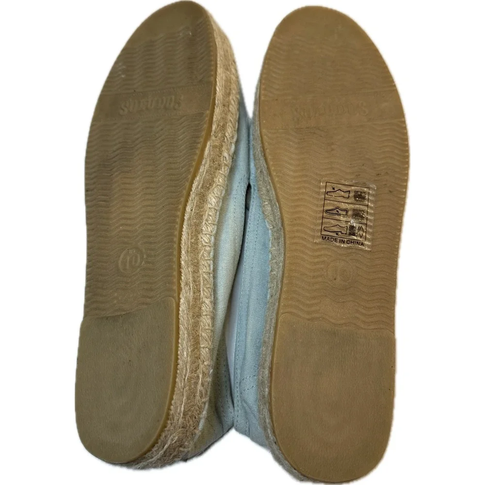 Soludos Espadrille Women's US 10 Lemon Embroidered Organic Cotton Shoes Dopamine